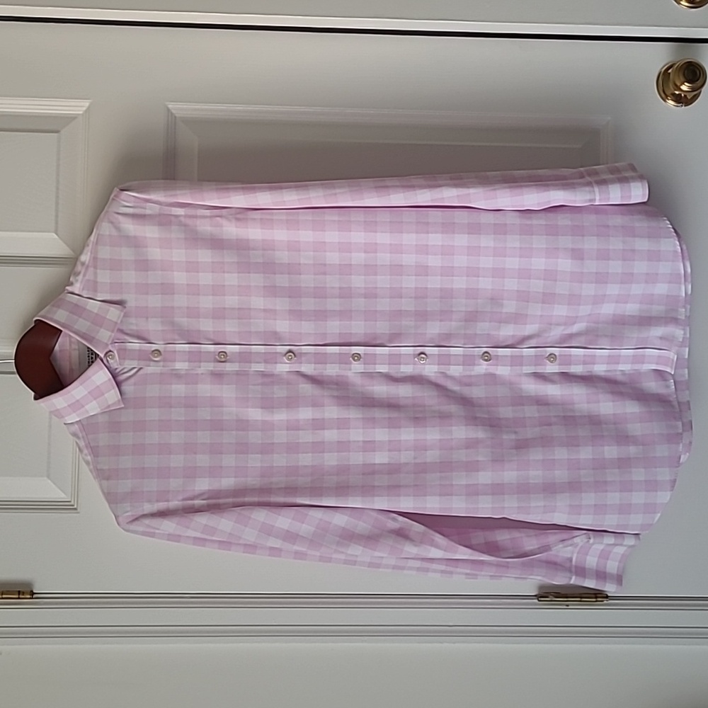 Charles Tyrwitt Men's Pink and White Checkered Shirt
